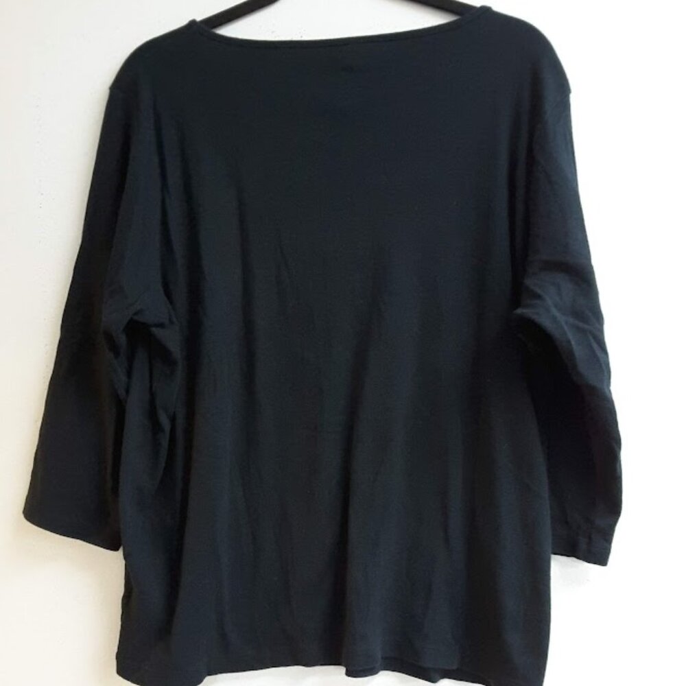 Jones NY 3/4 sleeve black shirt